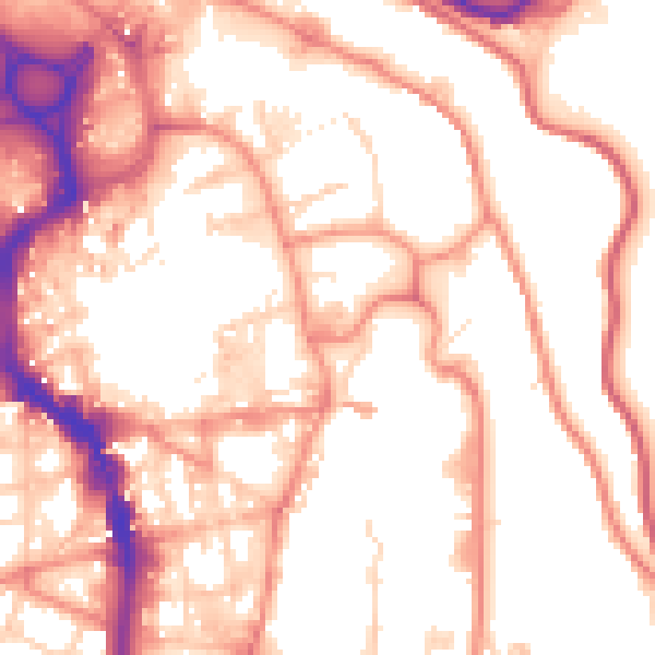 Daytime road noise heatmap for HX1 1QG