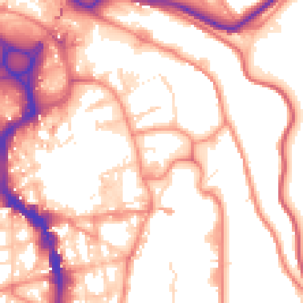 Daytime road noise heatmap for HX1 1QH