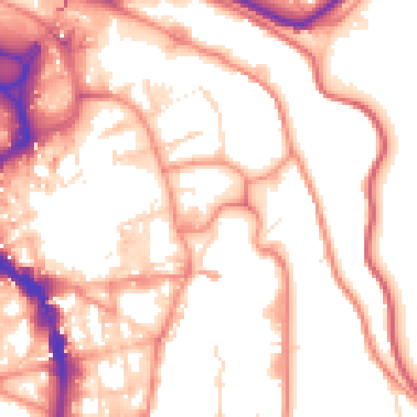 Daytime road noise heatmap for HX1 1QS