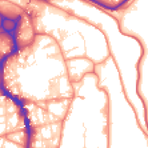 Daytime road noise heatmap for HX1 1QW