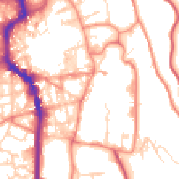 Daytime road noise heatmap for HX1 1QZ