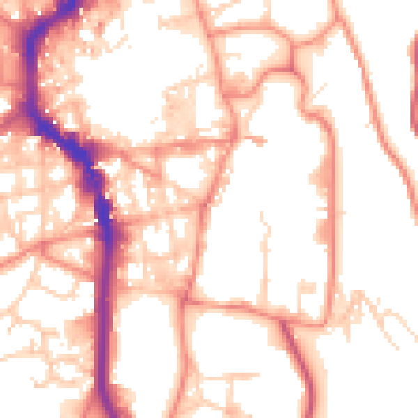 Daytime road noise heatmap for HX1 1RB