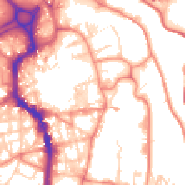 Daytime road noise heatmap for HX1 1RE