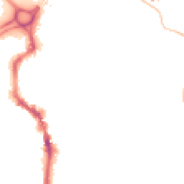 Night-time road noise heatmap for HX1 1RE