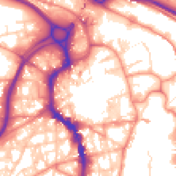 Daytime road noise heatmap for HX1 1RL