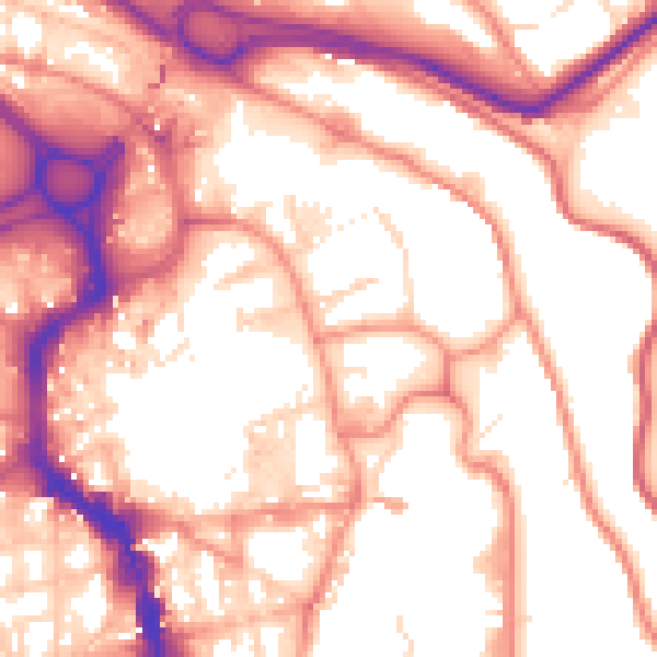 Daytime road noise heatmap for HX1 1SA