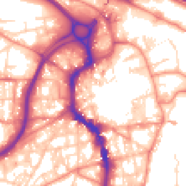 Daytime road noise heatmap for HX1 1TA