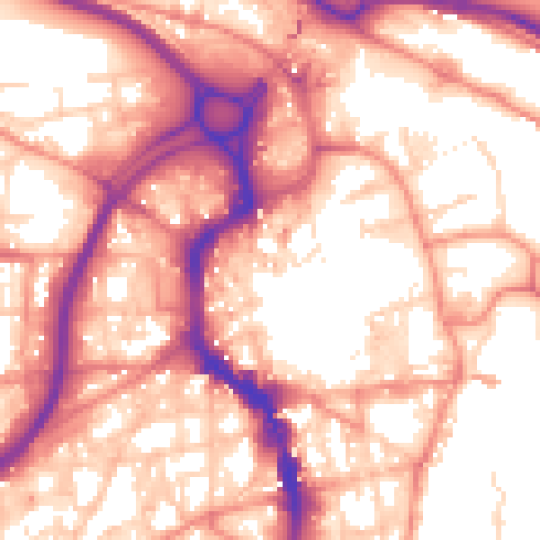 Daytime road noise heatmap for HX1 1TT