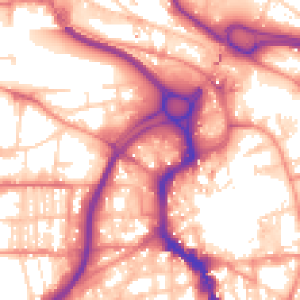 Daytime road noise heatmap for HX1 1YS