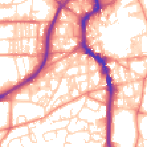 Daytime road noise heatmap for HX1 2BE
