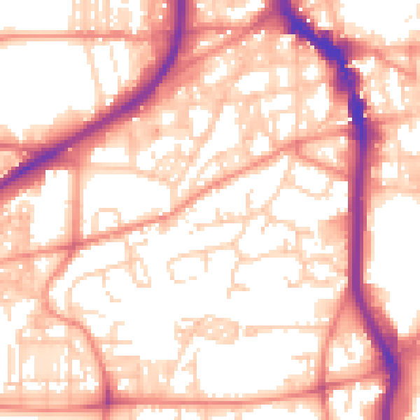 Daytime road noise heatmap for HX1 2BH