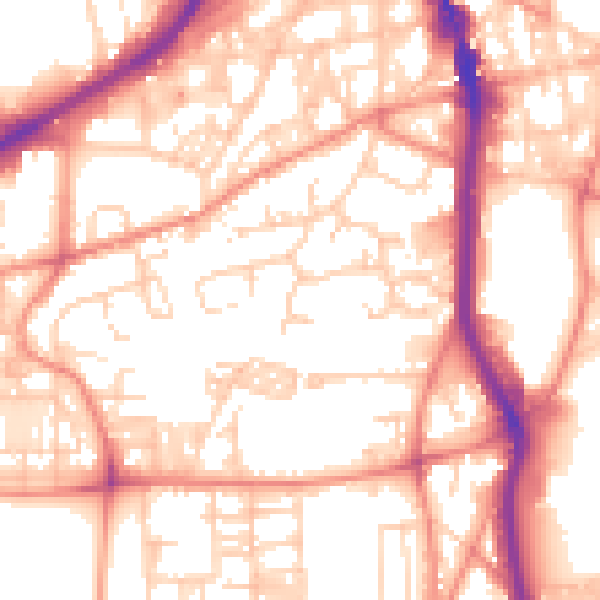 Daytime road noise heatmap for HX1 2BJ