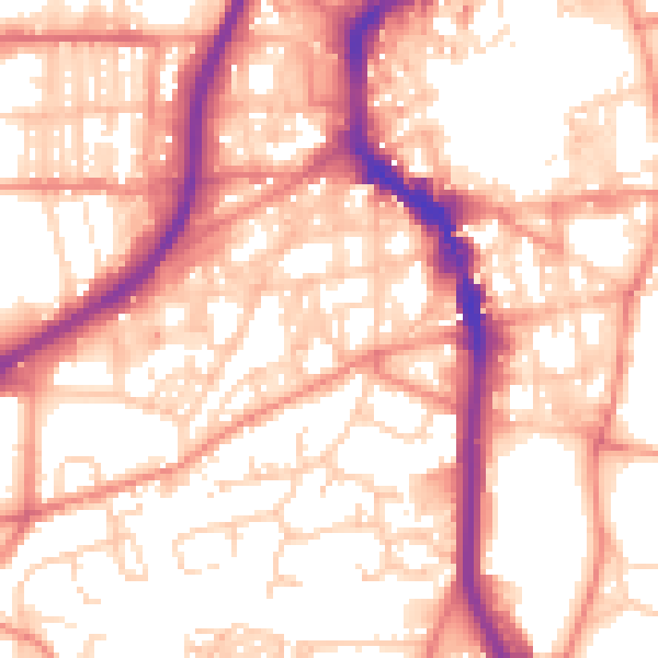 Daytime road noise heatmap for HX1 2DB