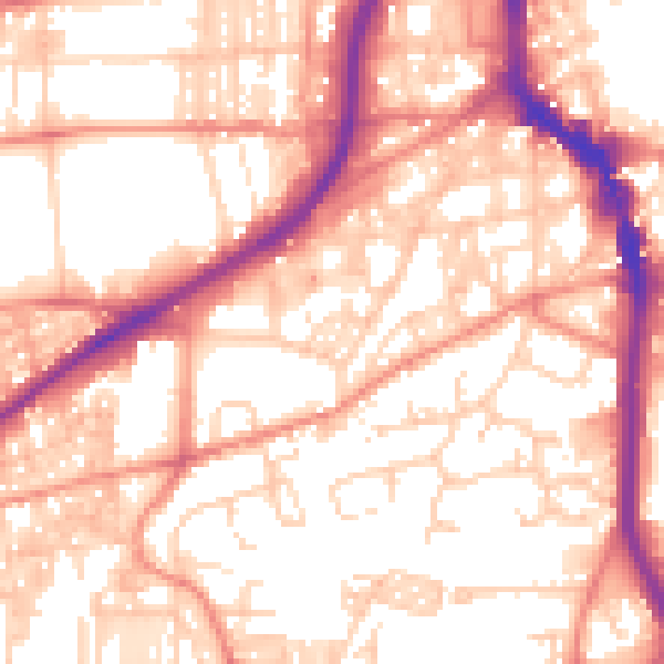 Daytime road noise heatmap for HX1 2EW