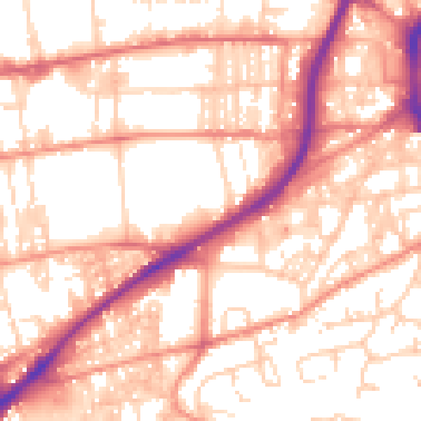 Daytime road noise heatmap for HX1 2HH