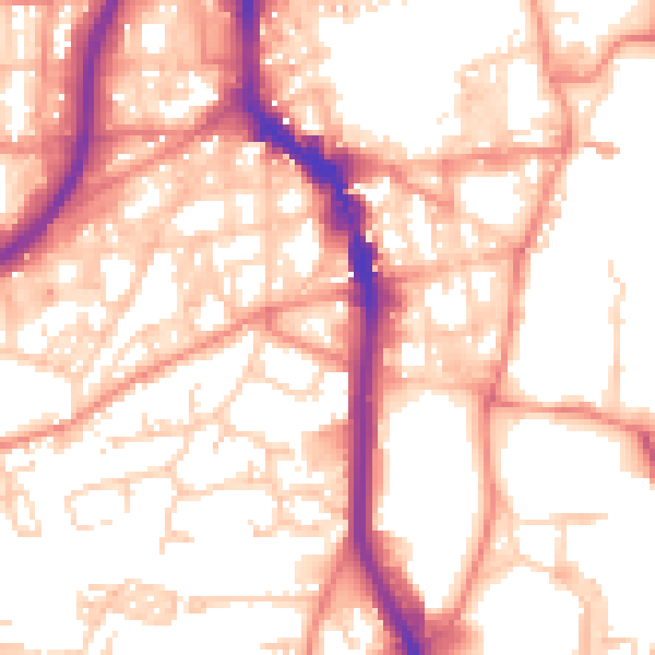 Daytime road noise heatmap for HX1 2HQ