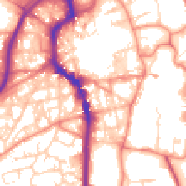 Daytime road noise heatmap for HX1 2JD