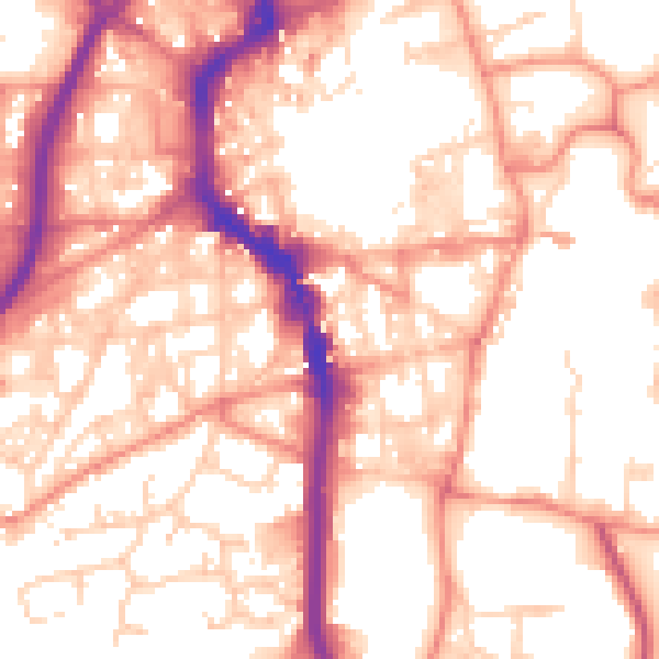 Daytime road noise heatmap for HX1 2JF