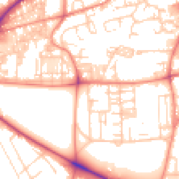 Daytime road noise heatmap for HX1 2JH