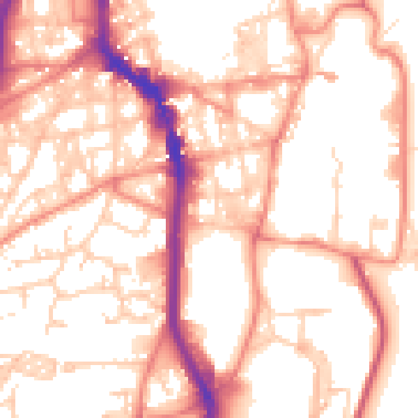 Daytime road noise heatmap for HX1 2JR
