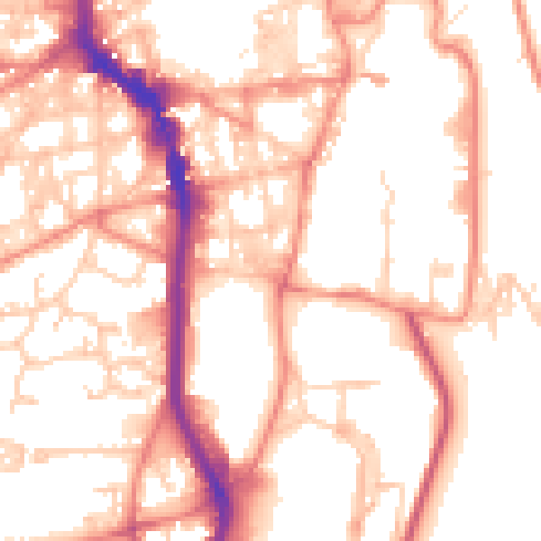 Daytime road noise heatmap for HX1 2JT