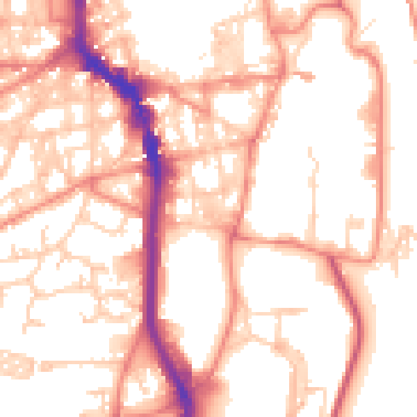 Daytime road noise heatmap for HX1 2JX