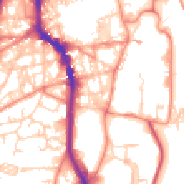 Daytime road noise heatmap for HX1 2JY