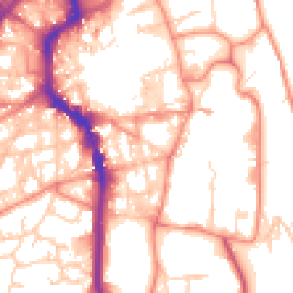 Daytime road noise heatmap for HX1 2LJ