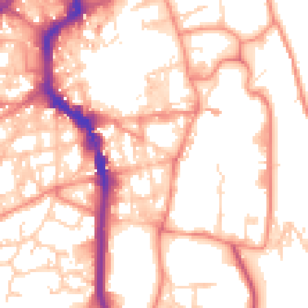 Daytime road noise heatmap for HX1 2LL