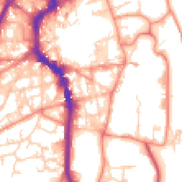 Daytime road noise heatmap for HX1 2LR