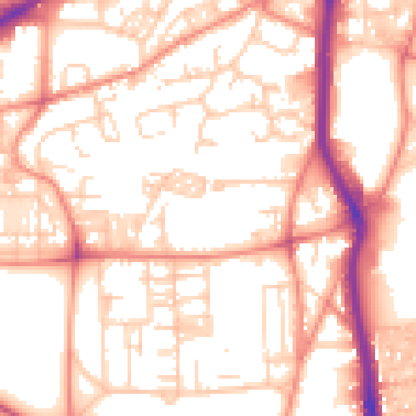 Daytime road noise heatmap for HX1 2NH