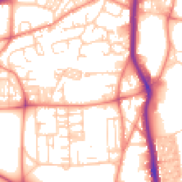 Daytime road noise heatmap for HX1 2NR