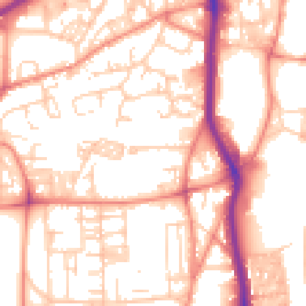 Daytime road noise heatmap for HX1 2PL