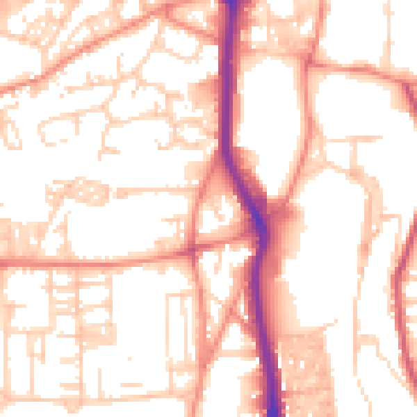 Daytime road noise heatmap for HX1 2PN