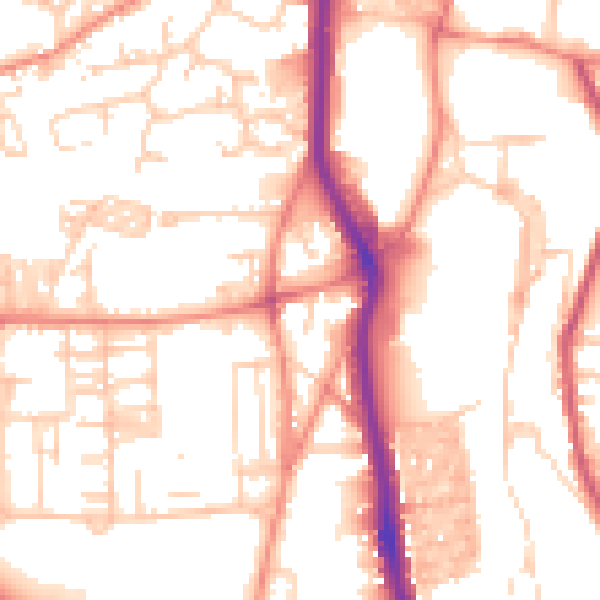 Daytime road noise heatmap for HX1 2PR