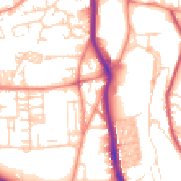 Daytime road noise heatmap for HX1 2PY