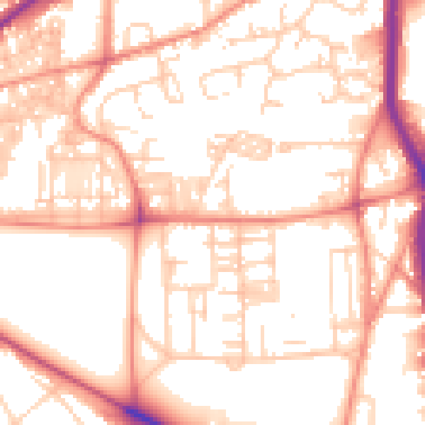 Daytime road noise heatmap for HX1 2QD