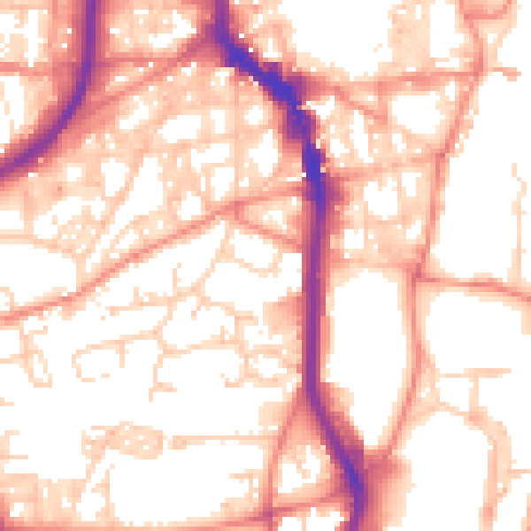 Daytime road noise heatmap for HX1 2QX