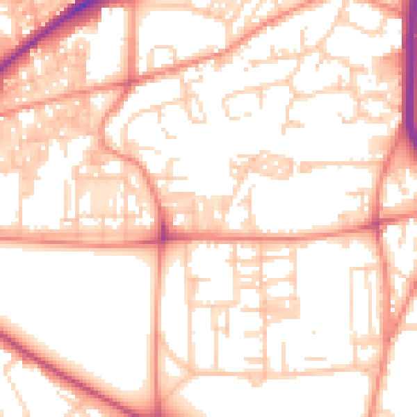 Daytime road noise heatmap for HX1 2XF