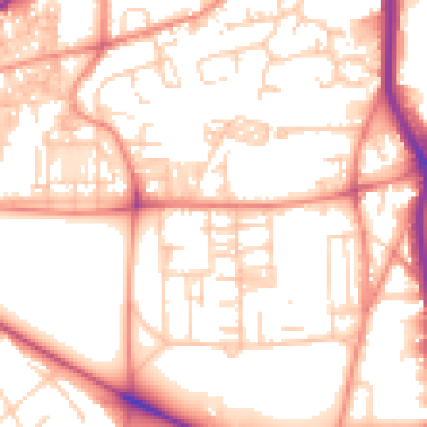 Daytime road noise heatmap for HX1 2YD