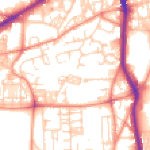 Daytime road noise heatmap for HX1 2YL