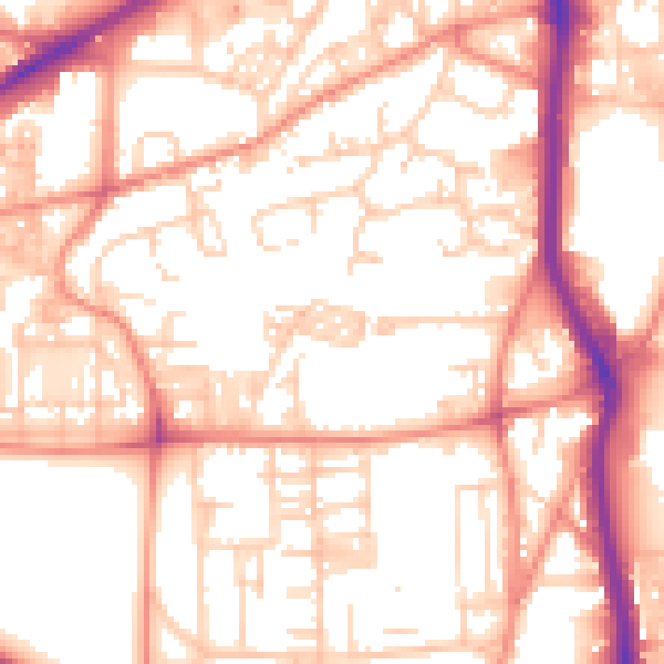 Daytime road noise heatmap for HX1 2YN