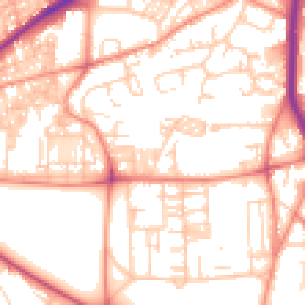 Daytime road noise heatmap for HX1 2YQ