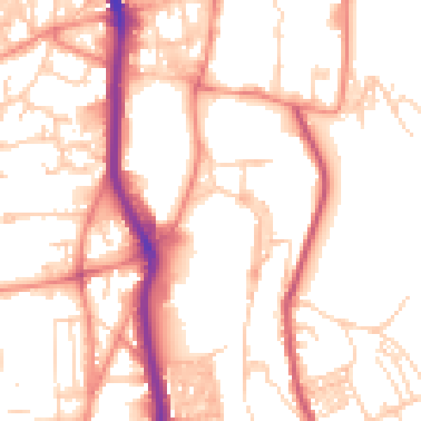 Daytime road noise heatmap for HX1 2YZ