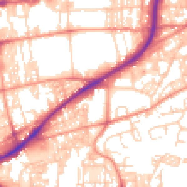 Daytime road noise heatmap for HX1 3AA