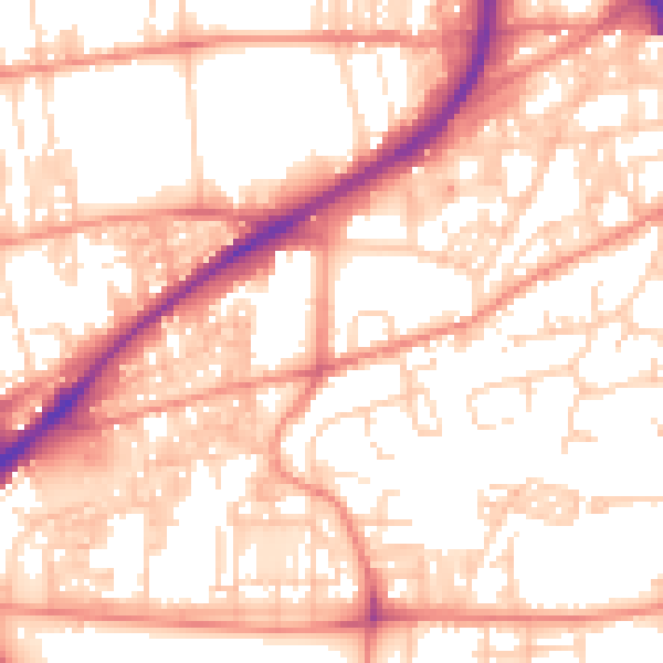 Daytime road noise heatmap for HX1 3AG