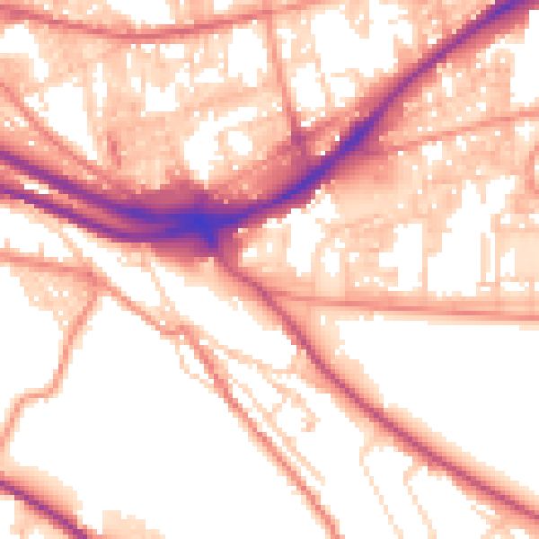 Daytime road noise heatmap for HX1 3BX