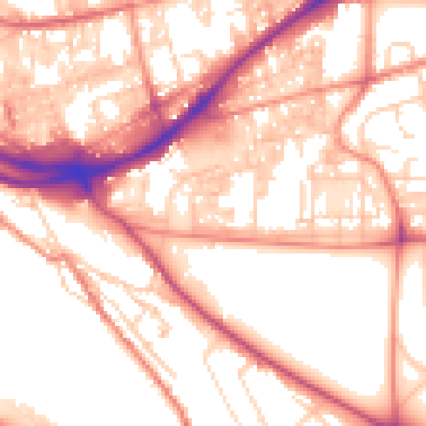 Daytime road noise heatmap for HX1 3HF