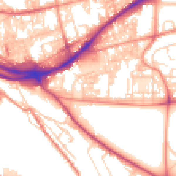 Daytime road noise heatmap for HX1 3HG