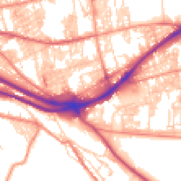 Daytime road noise heatmap for HX1 3JL